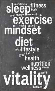 Healthy lifestyle words