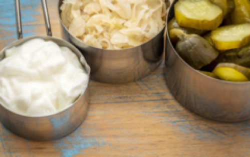 Naturally fermented foods like sauerkraut contain probiotics that have been feeding on the natural prebiotics in the food.