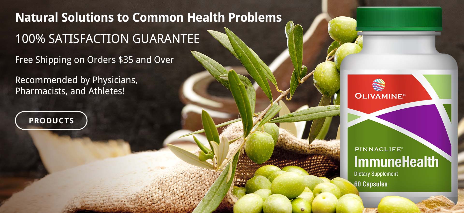 Olives and Olivamine ImmuneHealth bottle